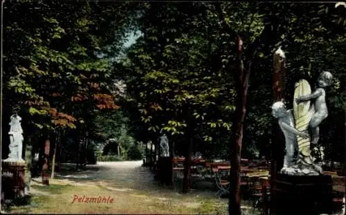 Ak Siegmar Chemnitz in Sachsen, Restaurant Pelzmühle, Garten Terrasse