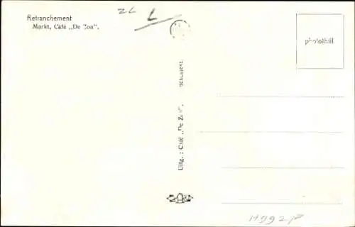 Ak Retranchement Sluis Zeeland, Markt, Cafe De Zon, Pavillon