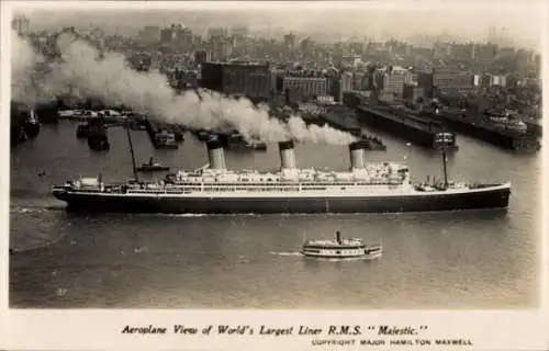 Ak Dampfer RMS Majestic, White Star Line