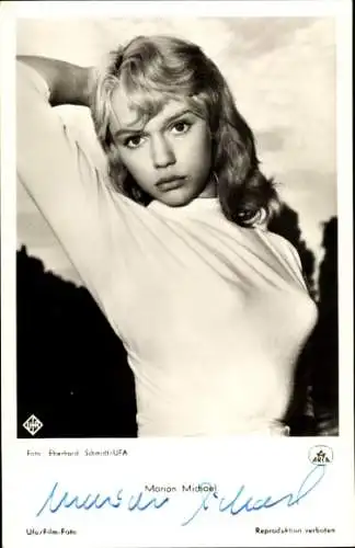 Ak Schauspielerin Marion Michael, Portrait, Ufa Film, Autogramm