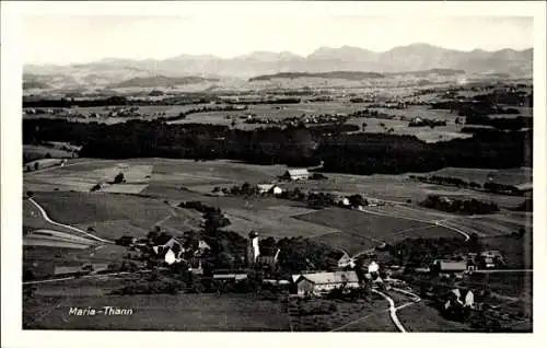 Ak Maria Thann Hergatz in Schwaben, Ortspartie, Fliegeraufnahme