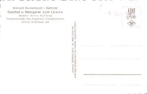 Ak Beutelsbach Weinstadt, Totalansicht, Felder, Berg