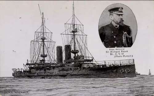 Ak Britisches Kriegsschiff, HMS Albemarle, Admiral Richard Poore