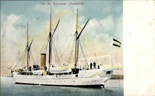 Ak Niederländisches Kriegsschiff, Hr. Ms. Schoener Zeehond