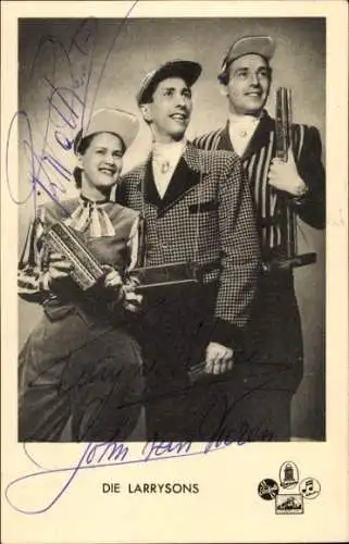 Ak Mundharmonika-Trio, Die Larrysons, Autogramm