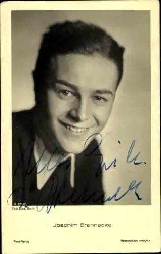 Ak Schauspieler Joachim Brennecke, Portrait, Autogramm