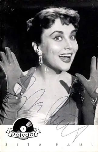 Ak Sängerin Rita Paul, Portrait, Autogramm