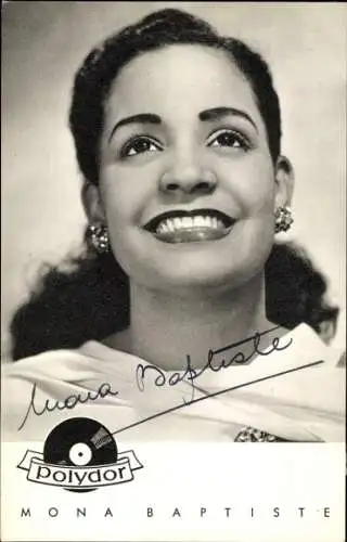 Ak Sängerin und Schauspielerin Mona Baptiste, Portrait, Polydor Schallplatten