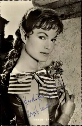 Ak Schauspielerin Margit Saad, Portrait, Ein Stück vom Himmel, Autogramm