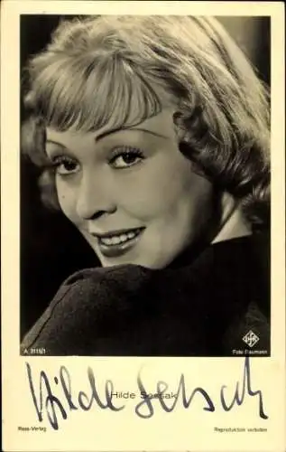 Ak Schauspielerin Hilde Sessak, Portrait, Ufa Film, Ross Verlag A 3115 1