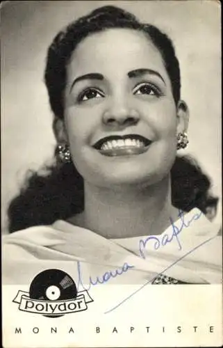 Ak Sängerin und Schauspielerin Mona Baptiste, Portrait, Polydor Schallplatten
