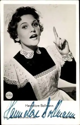 Ak Schauspielerin Hannelore Bollmann, Autogramm
