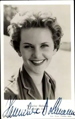 Ak Schauspielerin Hannelore Bollmann, Portrait, Verliebte Leute, Autogramm