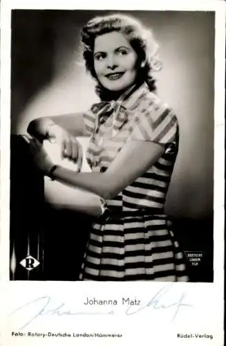 Ak Schauspielerin Johanna Matz, Portrait, Arlette erobert Paris, Autogramm