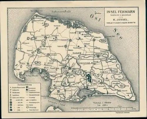 Klapp Landkarten Ak Insel Fehmarn Ostholstein