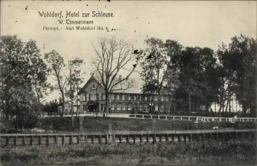 Ak Hamburg Wandsbek Wohldorf, Hotel zur Schleuse