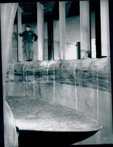 Foto Rhinau Rheinau Elsass Bas Rhin, Wasserkraftwerk, Henri Baranger 1963, La Photothèque EDF