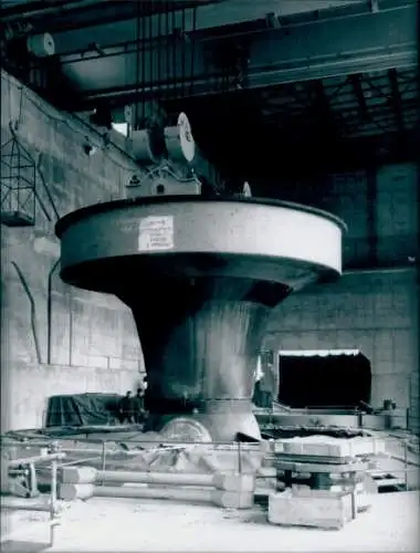 Foto Rhinau Rheinau Elsass Bas Rhin, Wasserkraftwerk, Henri Baranger, 1963, La Photothèque EDF