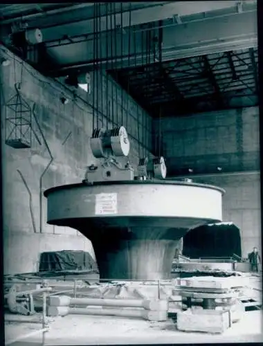 Foto Rhinau Rheinau Elsass Bas Rhin, Wasserkraftwerk, Henri Baranger, 1963, La Photothèque EDF