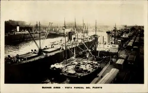 Ak Buenos Aires Argentinien, Vista parcial del Puerto