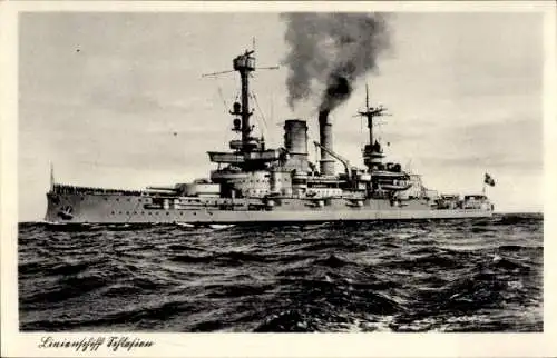 Ak Linienschiff Schlesien in Fahrt, Kriegsschiffe Deutschland