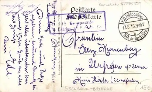 Ak Armierungsbataillon beim Bau einer Eisenbahn, 1. WK