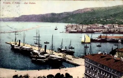 Ak Triest Trieste Friuli Venezia Giulia, Hafen