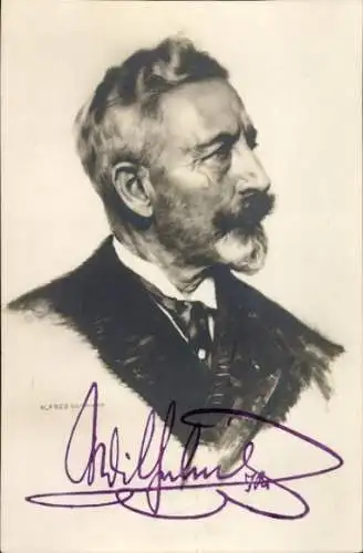 Künstler Ak Schwarz, Alfred, Kaiser Wilhelm II., Portrait im Exil