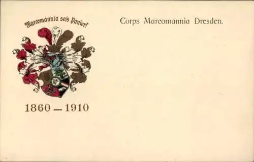 Studentika Ak Dresden, Wappen Corps Marcomannia, 1860-1910