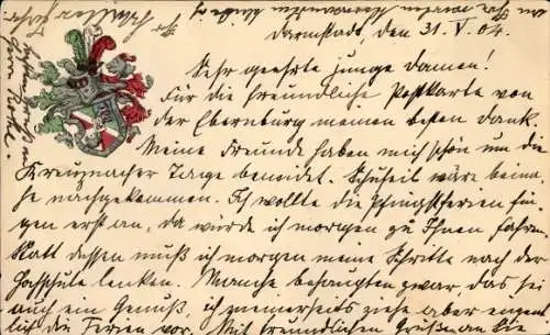 Studentika Ak Darmstadt in Hessen, Wappen eines studentischen Vereins