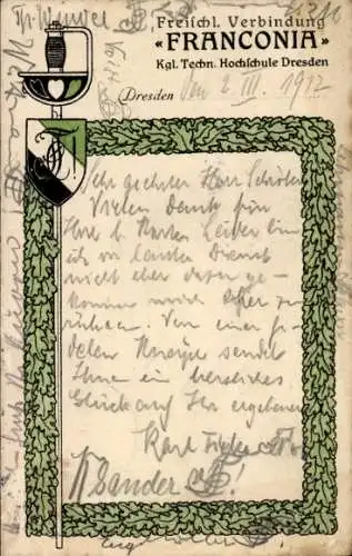Studentika Ak Dresden, Verbindung Franconia, Technische Hochschule