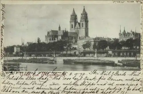 Ak Magdeburg an der Elbe, Dom, Elbe, Fürstenwall