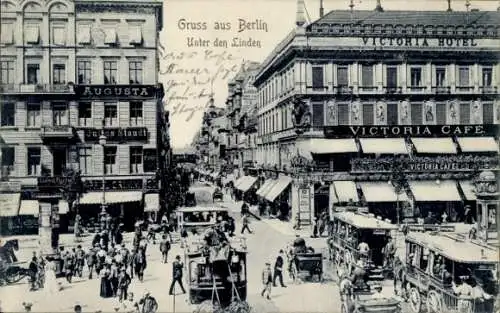 Ak Berlin Mitte, Unter den Linden, Victoria Cafe