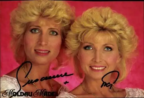 Ak Musikgruppe Moldau Mädel, Eva und Susanne, Portrait, Autogramm