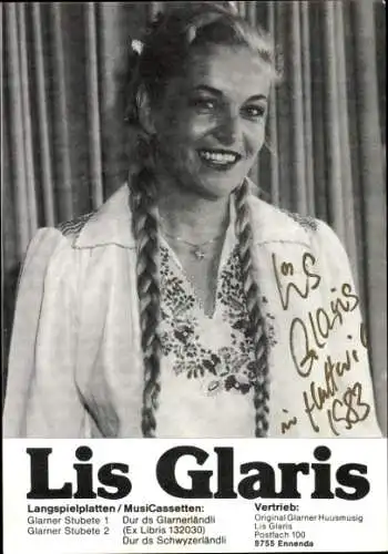 Foto Sängerin Lis Glaris, Autogramm