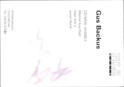 Foto Sänger Gus Backus, Autogramm