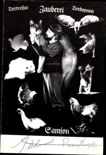 Foto Zauberer Samson Kliffken, Tierdressur, Autogramm