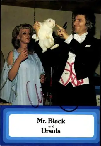 Foto Zauberer Mr. Black und Ursula, Portrait, Autogramm