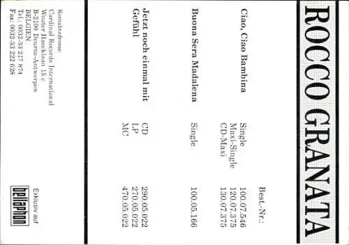 Foto Sänger Rocco Granata, Autogramm