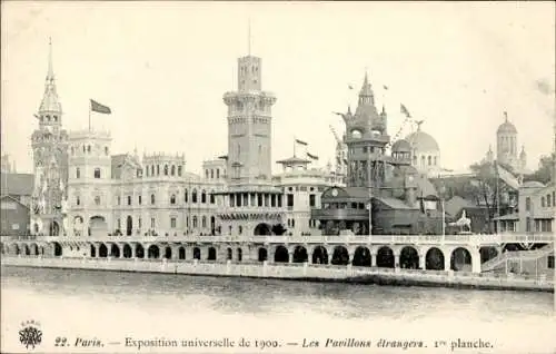 CPA Paris, Exposition universelle de 1900, Les Pavillons étrangers