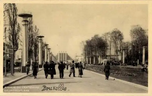 Ak Bruxelles Brüssel, Exposition 1935, Weltausstellung, Avenue du Centenaire