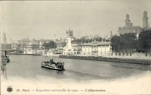 Ak Paris, Weltausstellung 1900, Dampfer auf der Seine
