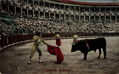 Ak Corrida de Toros, Entrando a matar, Stierkampf