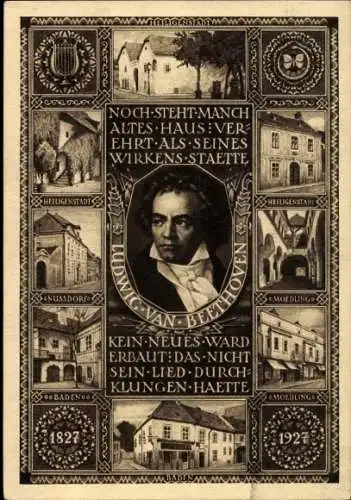 Ganzsachen Ak Mödling in Niederösterreich, Komponist Ludwig van Beethoven, Heiligenstadt