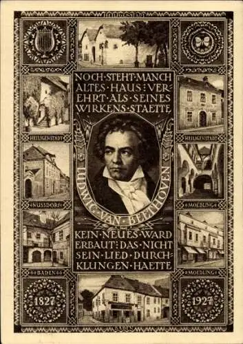 Ganzsachen Ak Mödling in Niederösterreich, Komponist Ludwig van Beethoven, Heiligenstadt