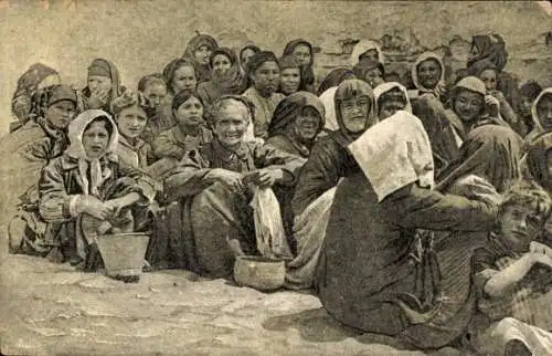 Ak Griechische Flüchtlinge aus Kleinasien, I. WK, Gruppenfoto