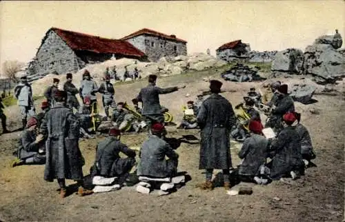CPA Campagne Macedonienne 1917, Musique au Camp
