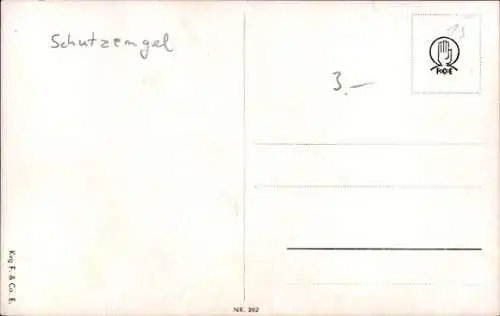 Künstler Ak Mädchen, Schutzengel