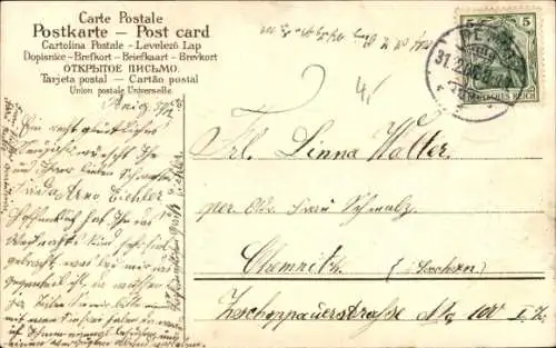 Präge Ak Glückwunsch Neujahr, Schornsteinfeger