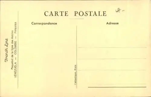 Ak Paquebot SS Colombie, Dampfschiff auf See, CGT, French Line